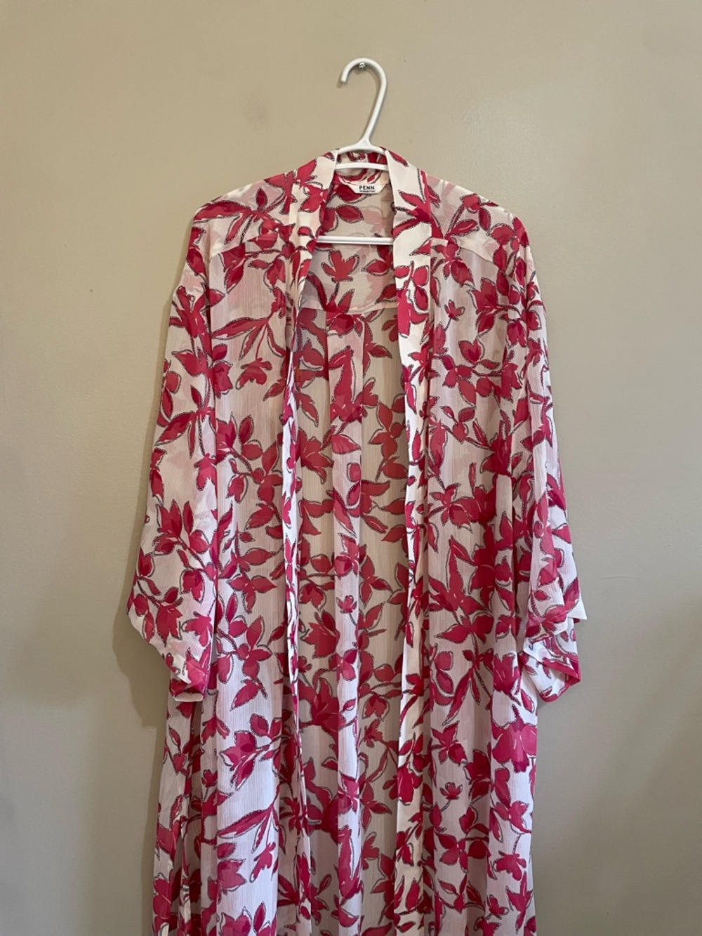 Penningtons White & Pink Floral Open-Front Kimono – Plus Size 4X/5X NWoT - Picture 3 of 14